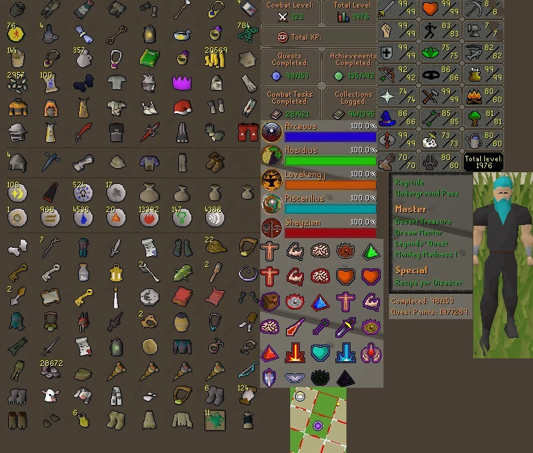 Combat 123 | Total Skill 1976 | Barrows Gloves | 99 Runecrafting | Void | Fighter Torso