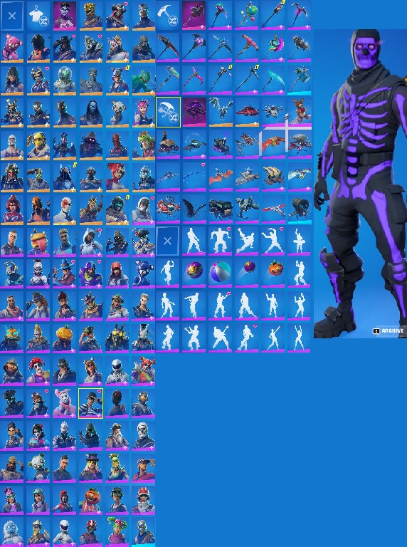 OG Purple Skull Trooper | Xbox and PSN Linkable | 120+ Skins | Omega | Drift | Ragnarok