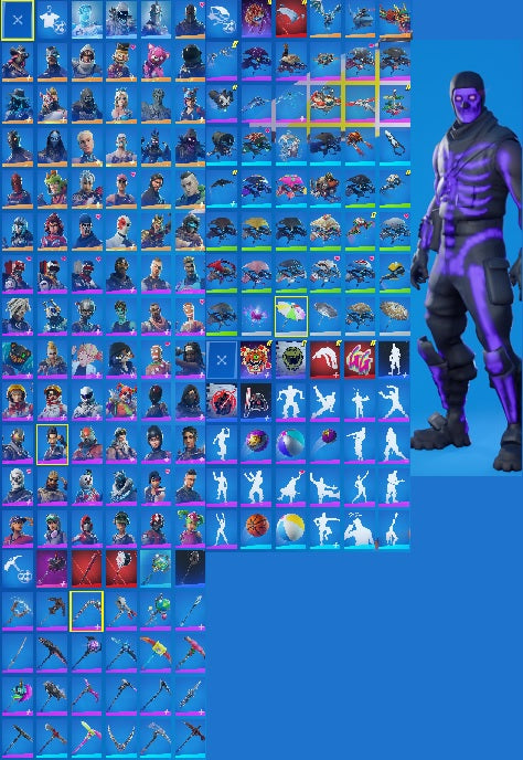 Purple Skull Trooper | 94 Outfits | PSN and Xbox Linkable | Black Knight | Omega | Candy Axe