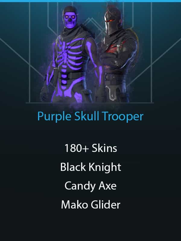 Purple Skull Trooper | Black Knight | 185+ Skins | The Reaper | Candy Axe | Mako Glider