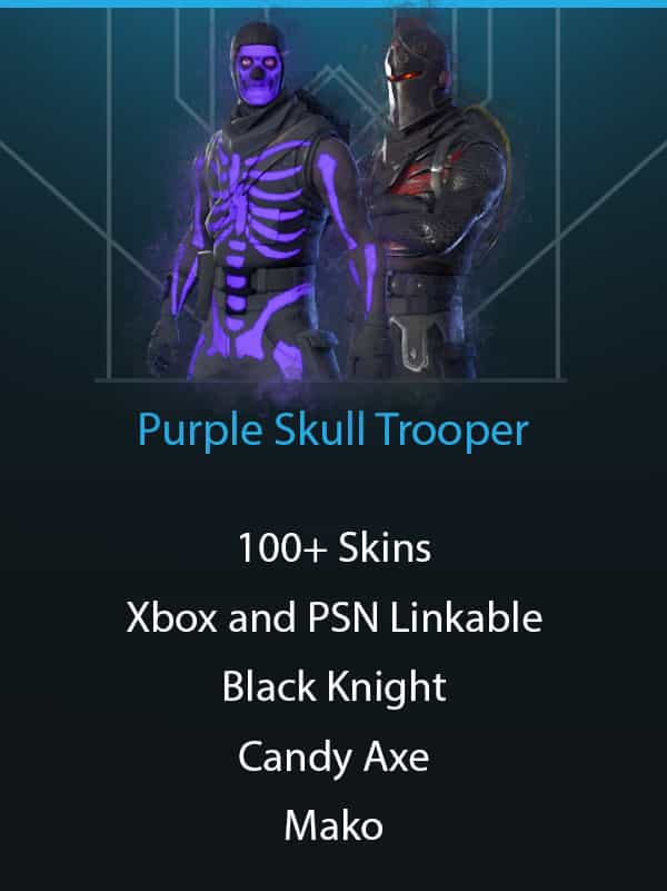 Purple Skull Trooper | 100+ Skins | Xbox and PSN Linkable | Black Knight | Omega Fully Unlocked