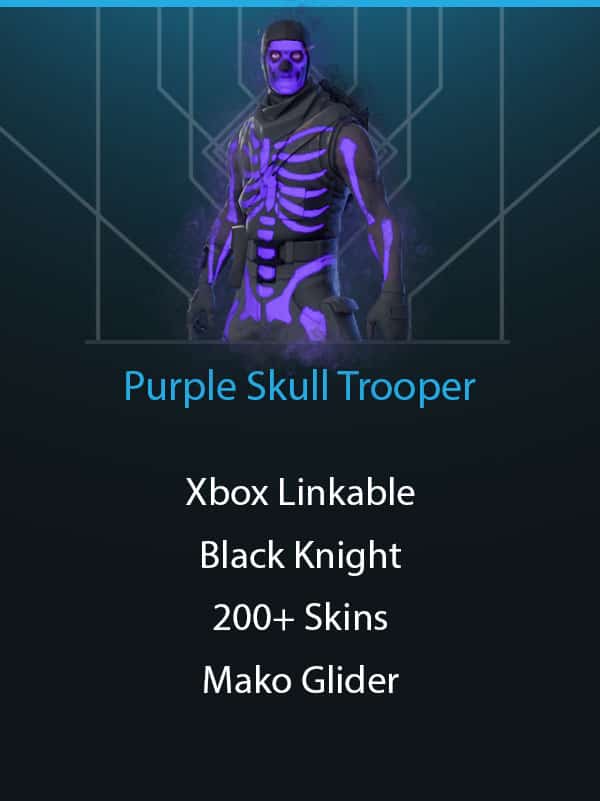 Purple Skull Trooper | 200+ Outfits | Black Knight | Mako Glider | Huge Collection