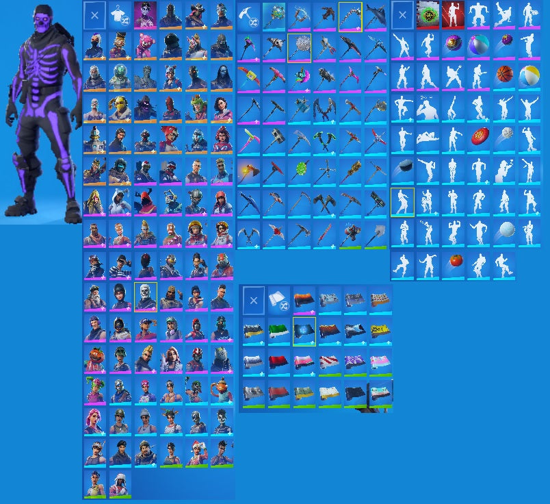 OG Purple Skull Trooper | PSN And Xbox Linkable | Black Knight | Mako | 90 Skins