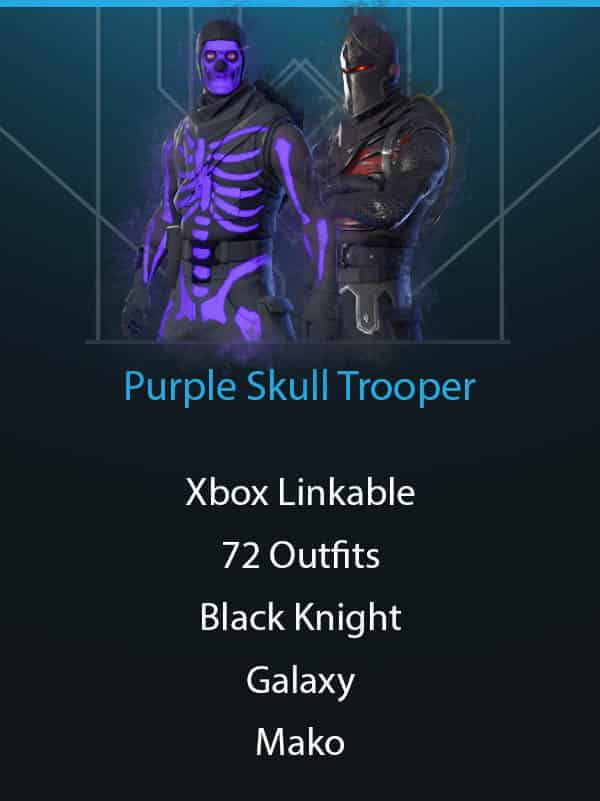 OG Purple Skull Trooper | Xbox Linkable | Galaxy | Black Knight | 72 Outfits