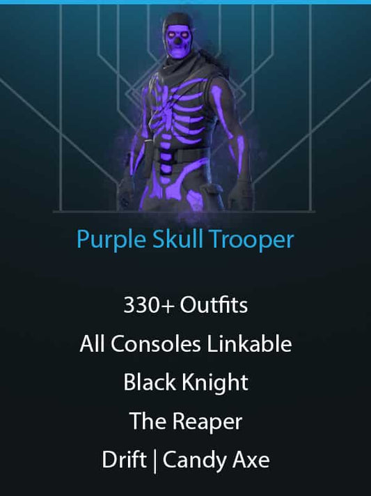 Purple Skull Trooper | Black Knight | 330 Outfits | PSN and Xbox Linkable | Candy Axe