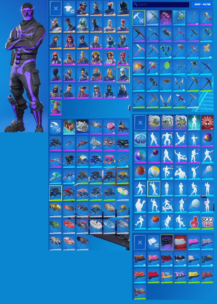 OG Purple Skull Trooper | 35 Outfits | PSN Linkable | The Reaper | Omega | Drift Fully Unlocked | Founder's