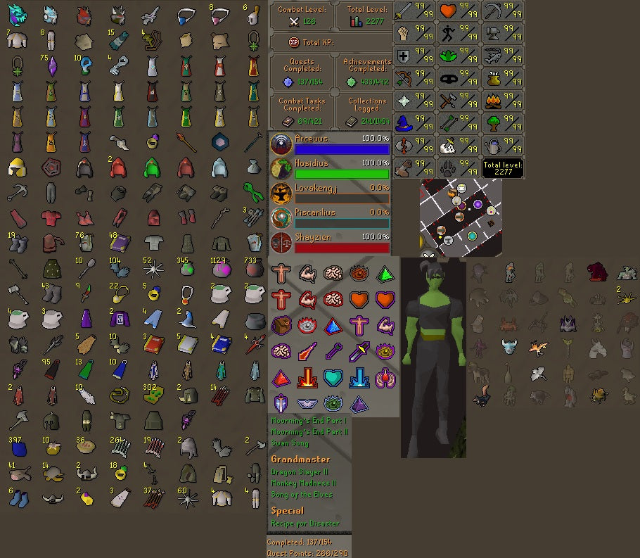 MAX Account | Total Skill 2277 | Awesome Pet Collection | 50M Bank | All Prayers Unlocked