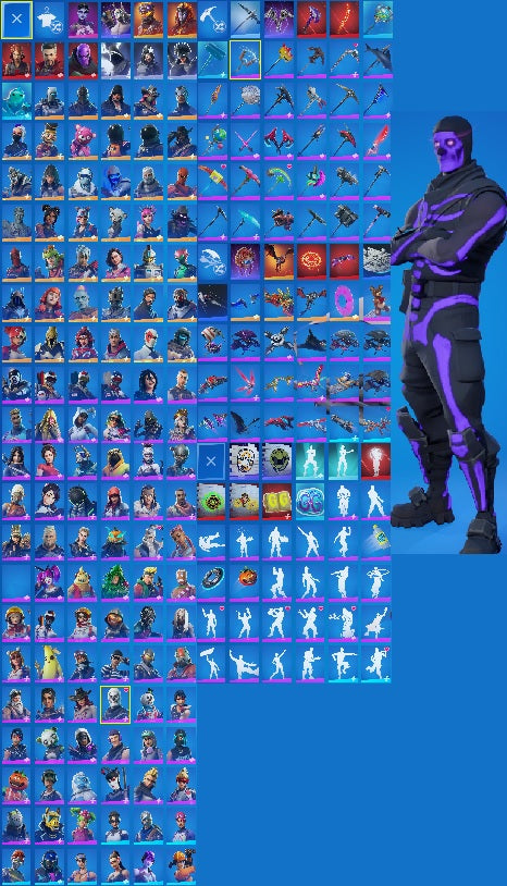 Purple Skull Trooper | 160+ Skins | Black Knight | Candy Axe | Mako