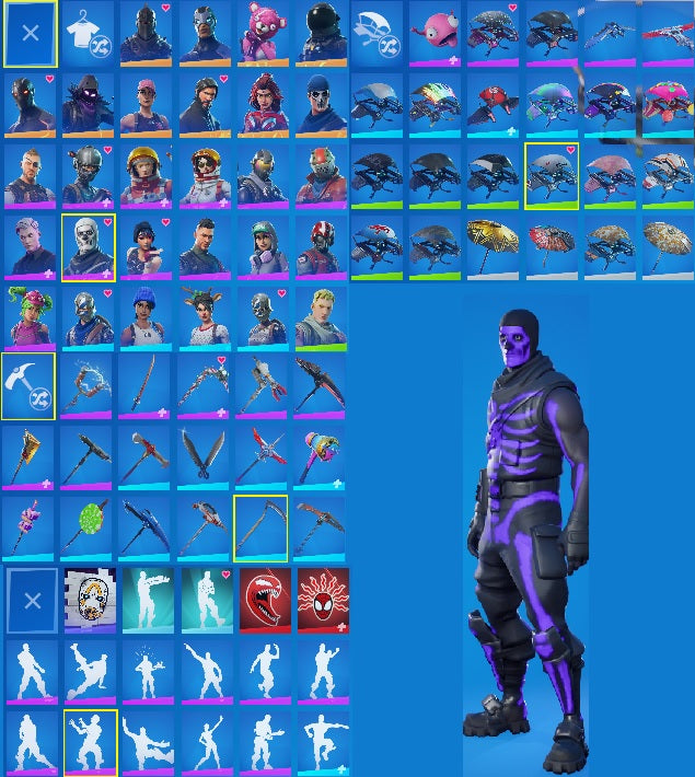 Purple Skull Trooper | PSN and Xbox Linkable | Black Knight | Candy Axe | Mako