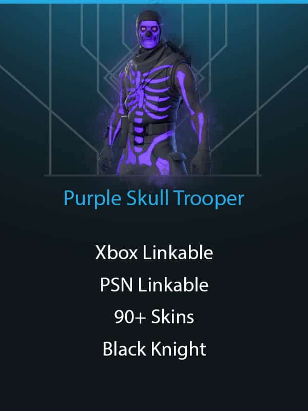 OG Purple Skull Trooper | PSN And Xbox Linkable | Black Knight | Mako | 90 Skins