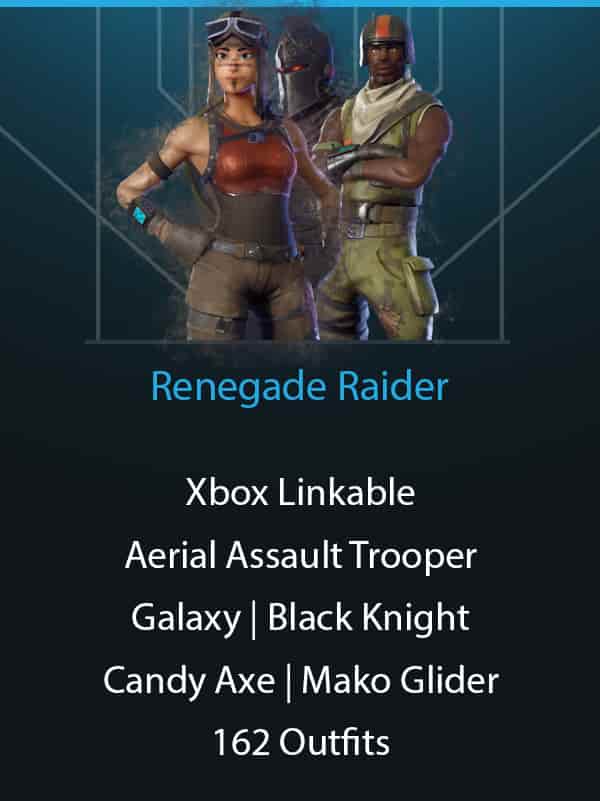 Renegade Raider | Aerial Assault Trooper | 162 Outfits | Xbox Linkable | Black Knight | Galaxy