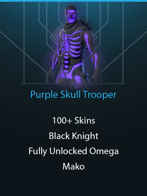 Purple Skull Trooper | Black Knight | 100+ Skins | Fully Unlocked Omega and Drift