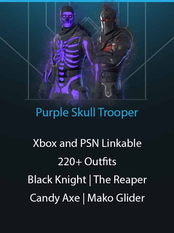 Purple Skull Trooper | Xbox and PSN Linkable | Black Knight | 220+ Outfits