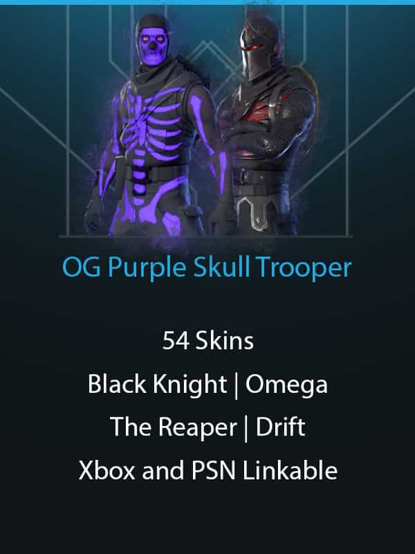 OG Purple Skull | Xbox and PSN Linkable | 54 SKins | Black Knight | Omega