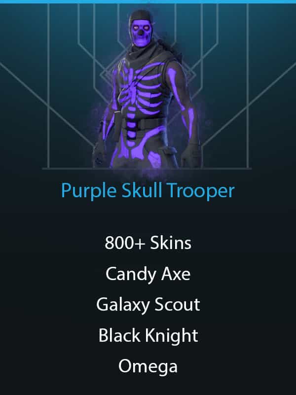 Purple Skull Trooper | 850+ Outfits | PSN Linkable | Black Knight | Candy Axe