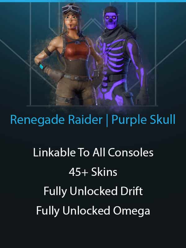 Renegade Raider | Purple Skull Trooper | Linkable To All Consoles | Omega Fully Unlocked