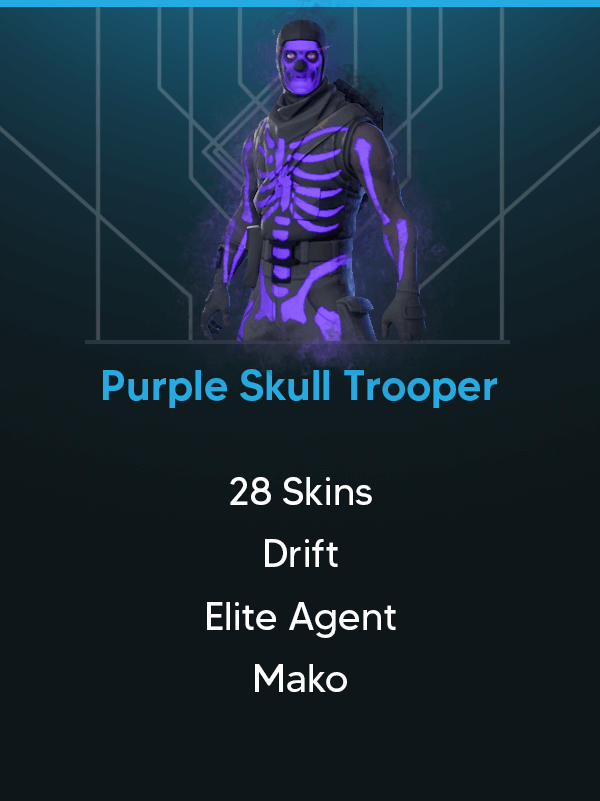 OG Purple Skull Trooper | 28 Skins | Mako Glider | Elite Agent | Brite Bomber | Drift