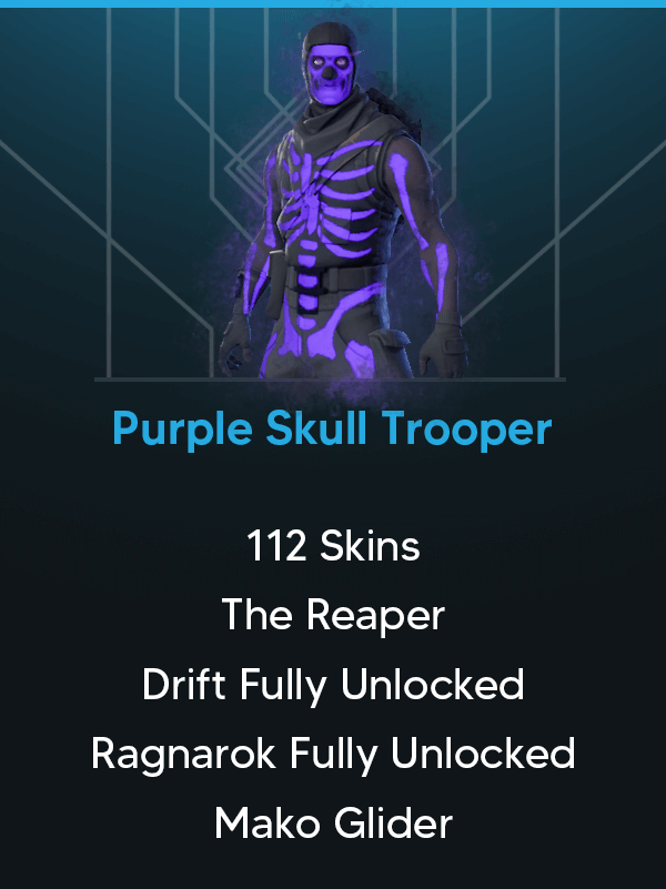 OG Purple Skull Trooper | 112 Skins | The Reaper | Drift | Ragnarok | Mako