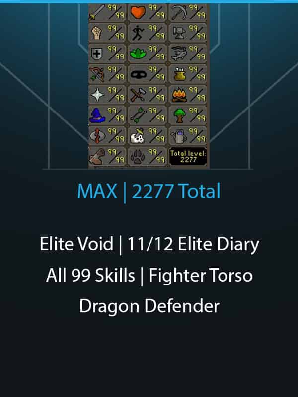2277 Total | MAX Cape | Max Combat | Elite Void | 11/12 Elite Diary Completed