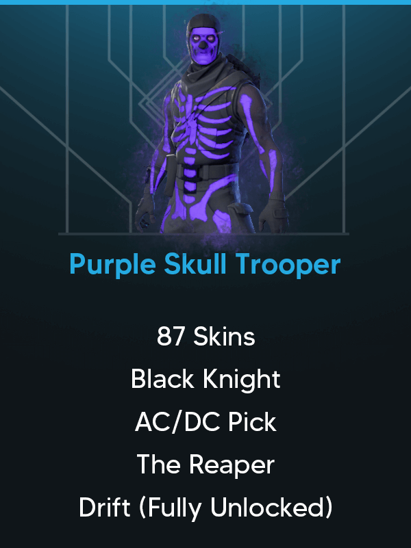 Purple Skull Trooper | 87 Skins | Black Knight | The Reaper | AC/DC Pick
