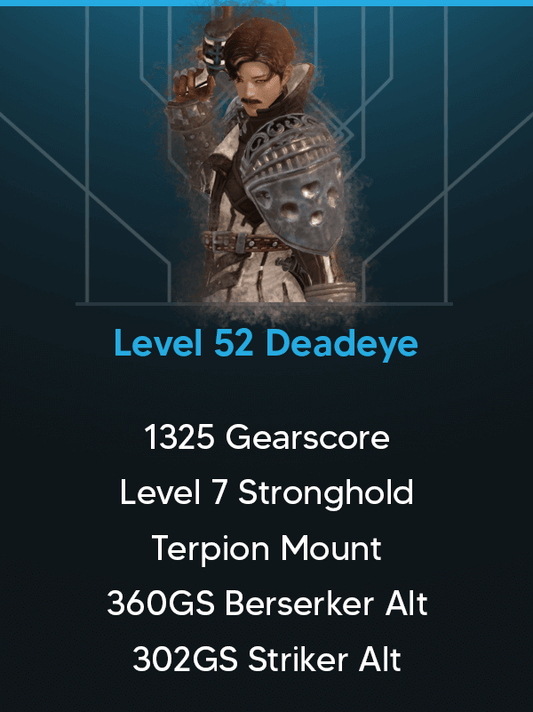 Level 52 Deadeye | 1325 Gearscore | US West Server | 2x Level 50 Alts