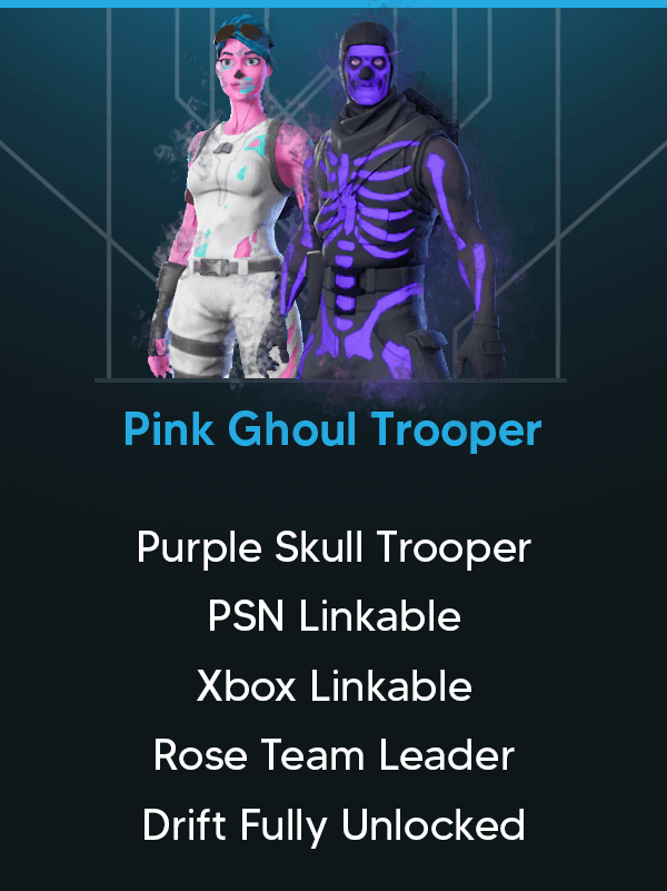 Pink Ghoul Trooper | Purple Skull Trooper | XBOX and PSN Linkable | Must See!