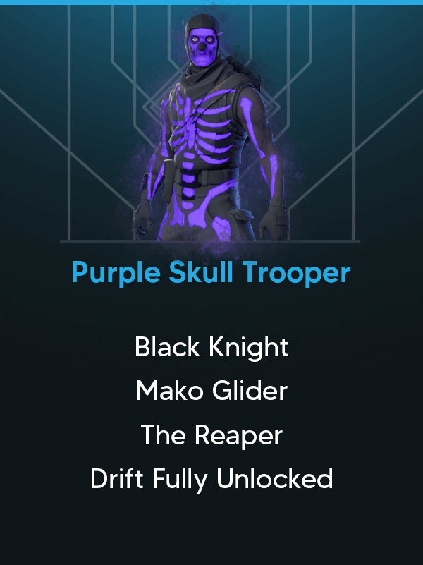 Purple Skull Trooper | Black Knight | 46 Skins | The Reaper | Fully Unlocked Omega and Drift