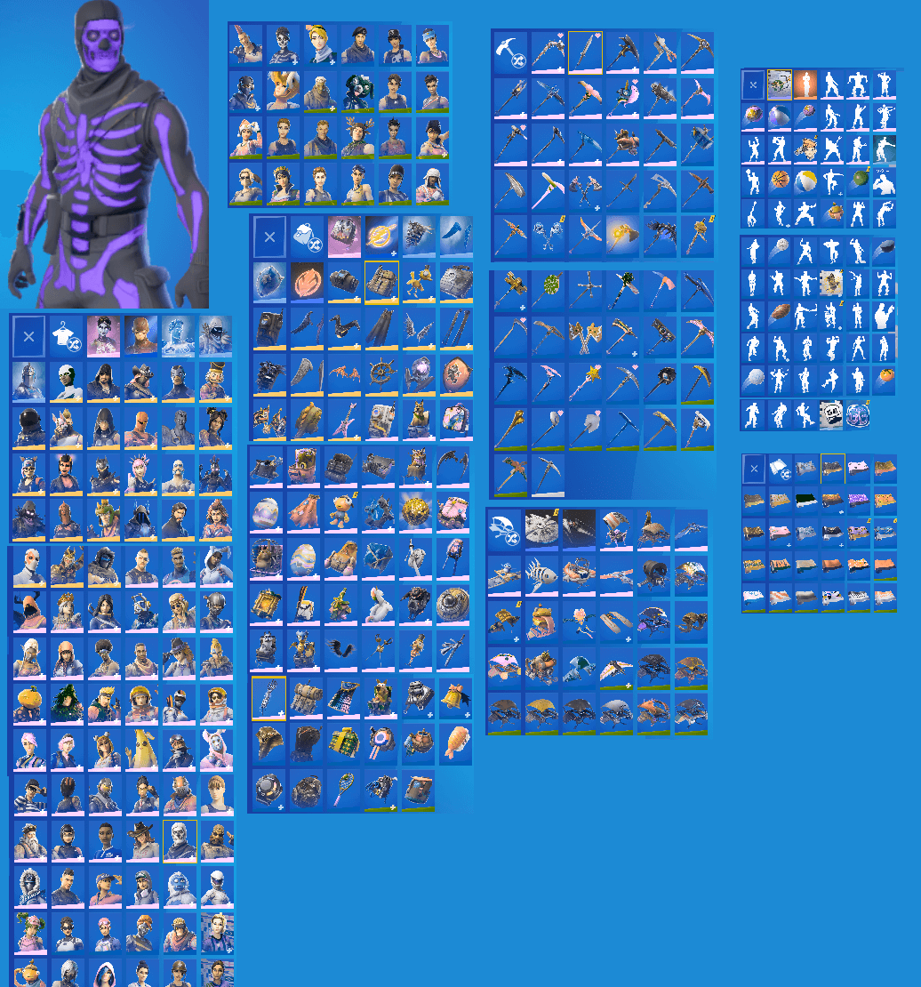 OG Purple Skull Trooper | 112 Skins | The Reaper | Drift | Ragnarok | Mako