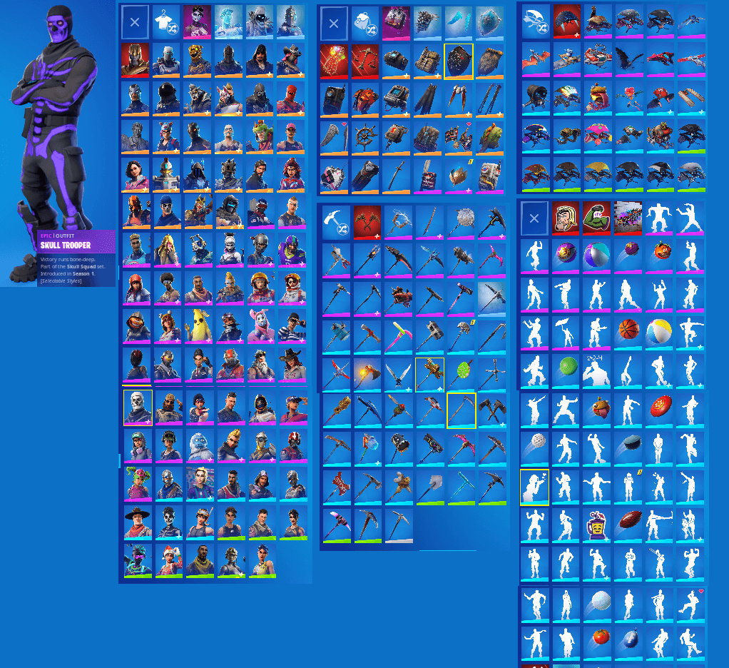Purple Skull Trooper | 87 Skins | Drift (Fully Unlocked) | Black Knight | Mako